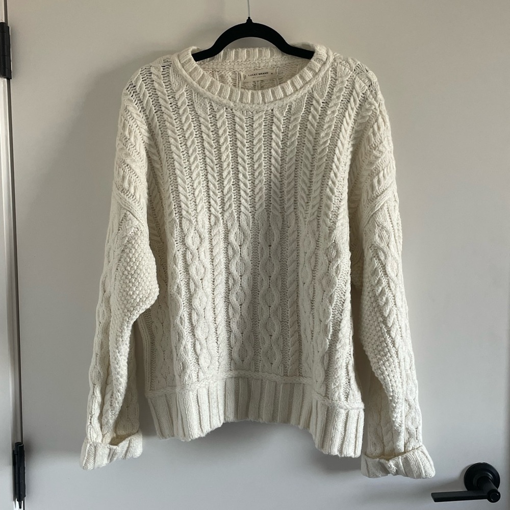 Lucky Brand Ivory Cable Knit Sweater - Picture 1 of 4